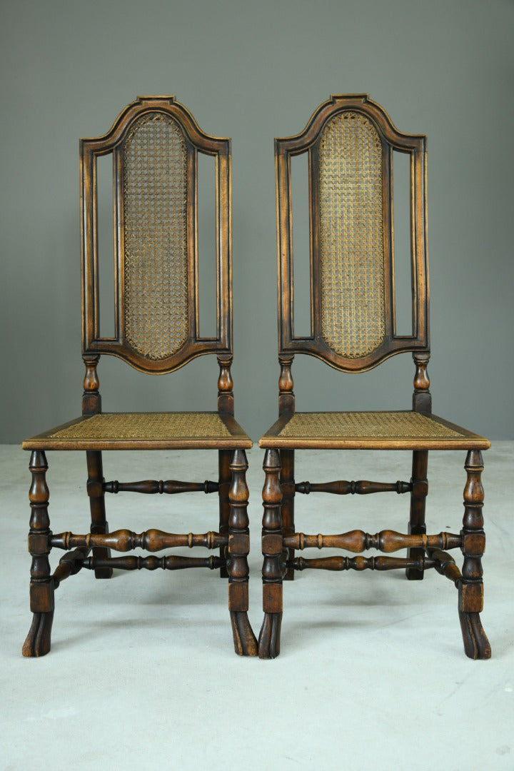 Pair Walnut and Cane Carolean Chairs