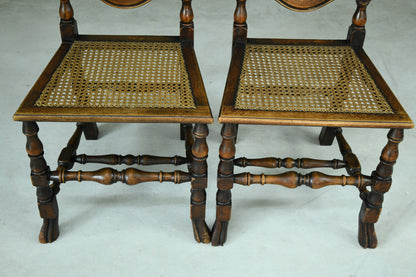 Pair Walnut and Cane Carolean Chairs