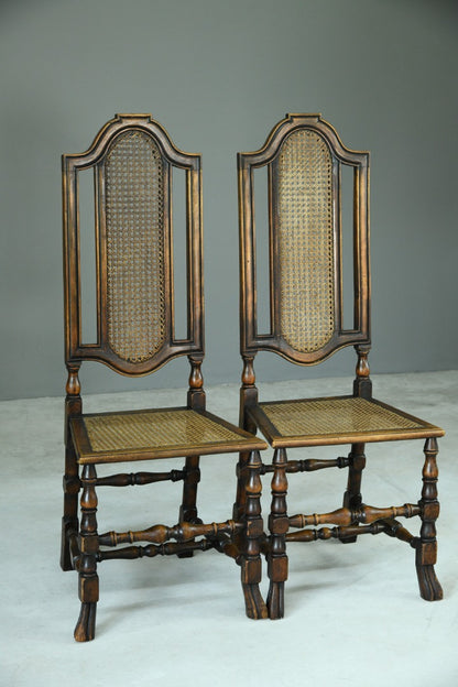 Pair Walnut and Cane Carolean Chairs