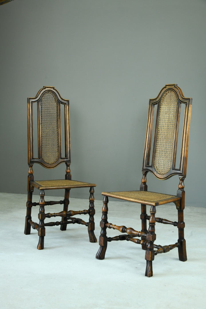 Pair Walnut and Cane Carolean Chairs