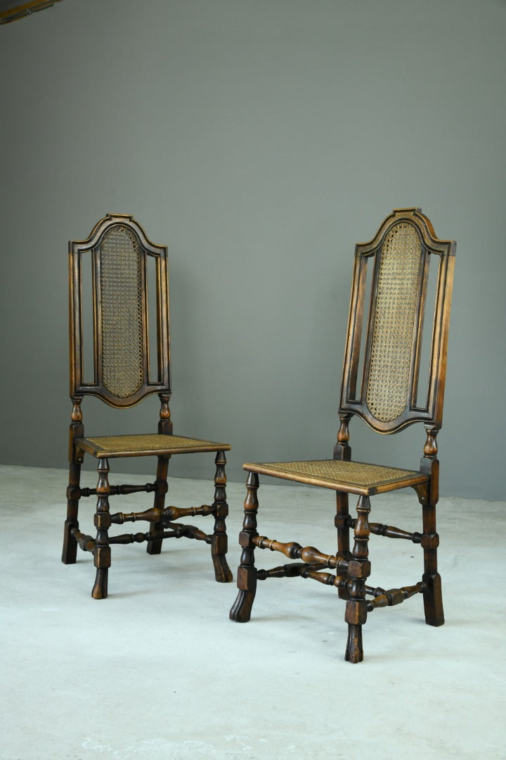 Pair Walnut and Cane Carolean Chairs