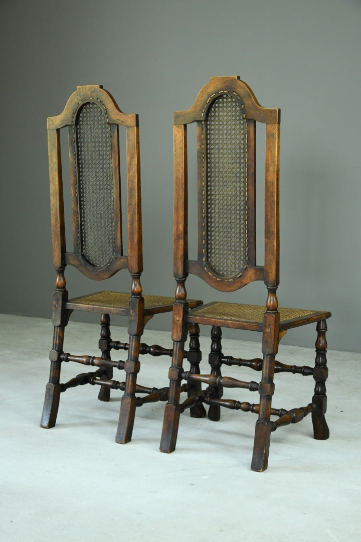 Pair Walnut and Cane Carolean Chairs