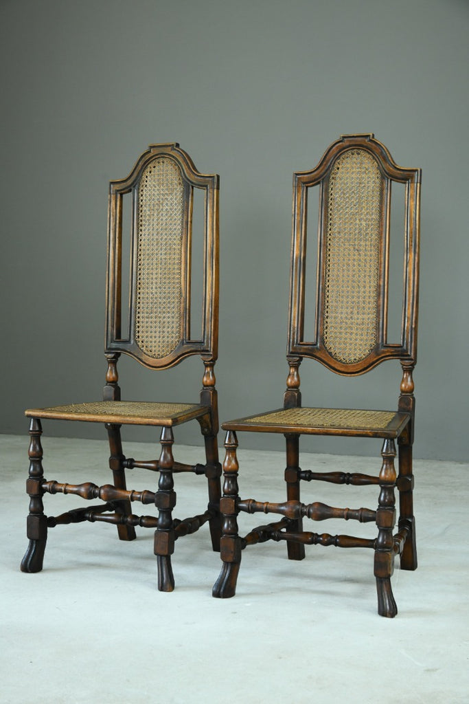 Pair Walnut and Cane Carolean Chairs