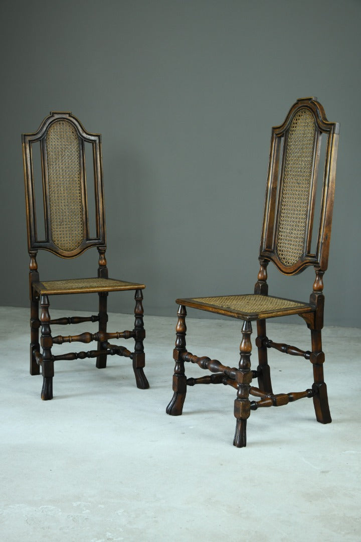 Pair Walnut and Cane Carolean Chairs