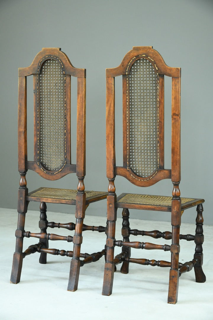 Pair Walnut and Cane Carolean Chairs