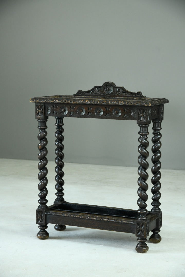 Victorian Carved Oak Stick Stand