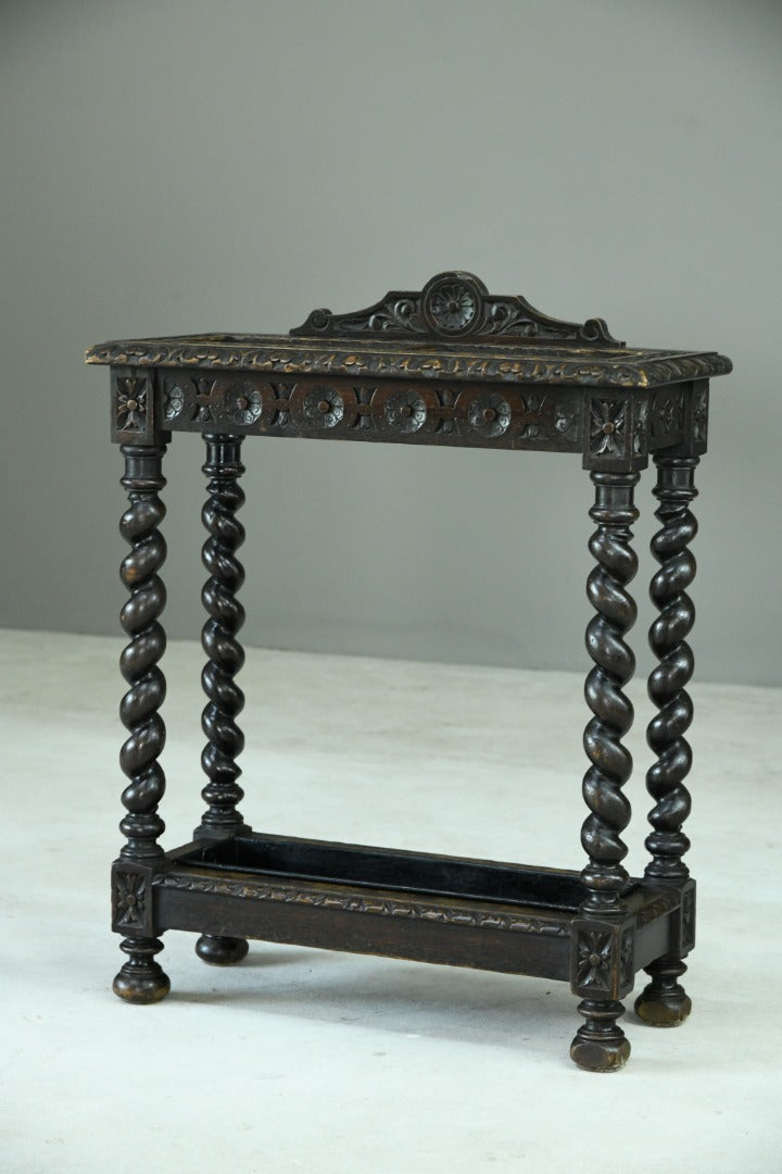 Victorian Carved Oak Stick Stand