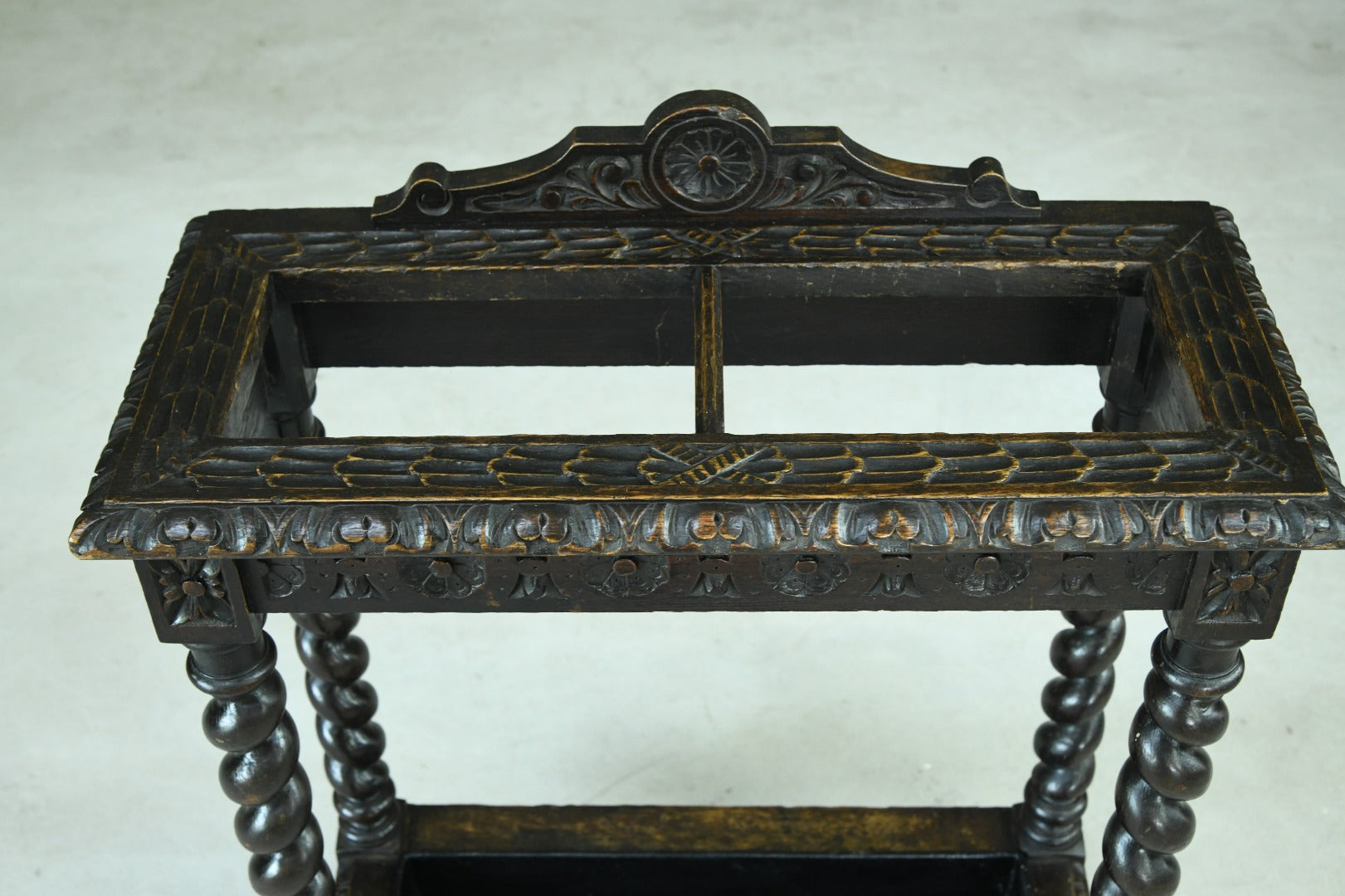 Victorian Carved Oak Stick Stand