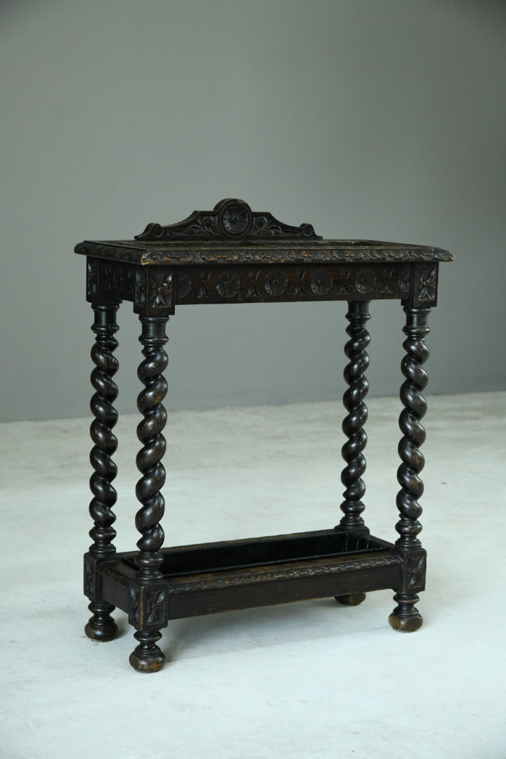 Victorian Carved Oak Stick Stand