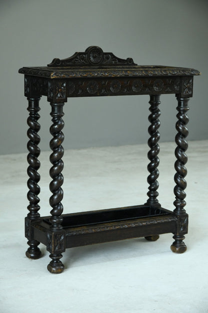 Victorian Carved Oak Stick Stand