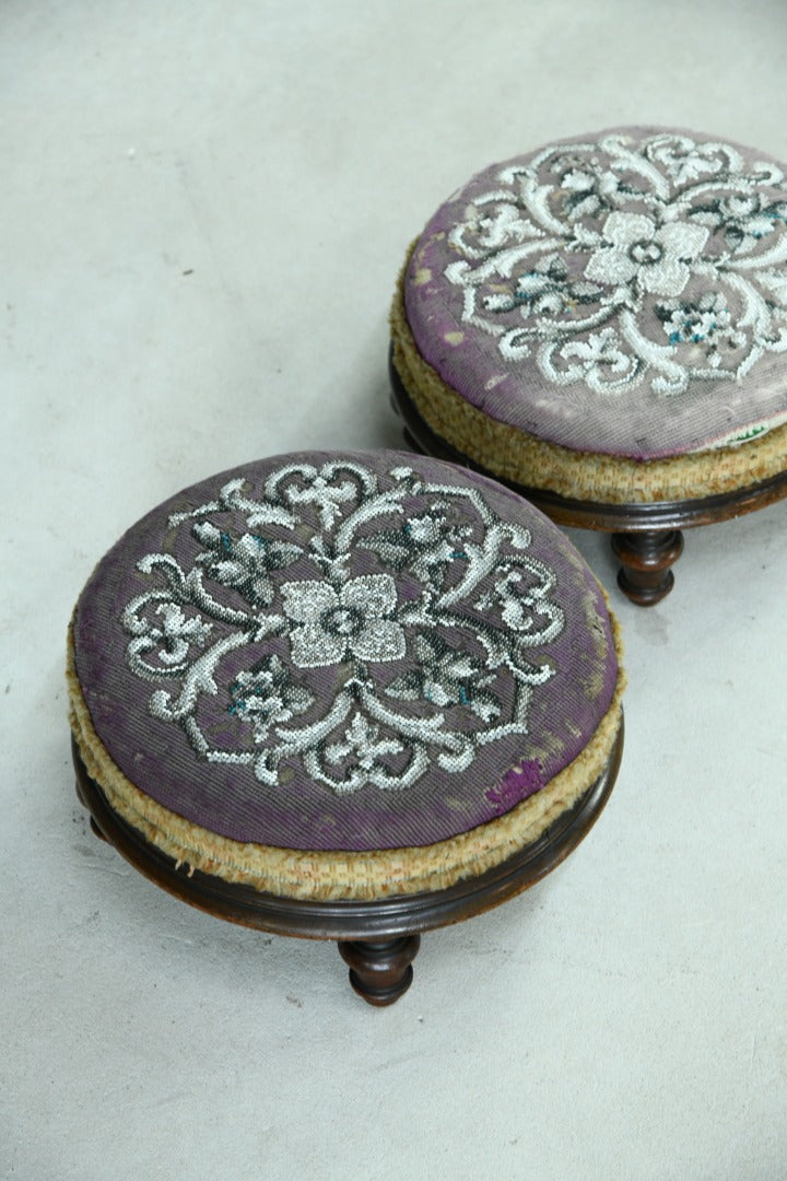 Pair Victorian Beaded Stools