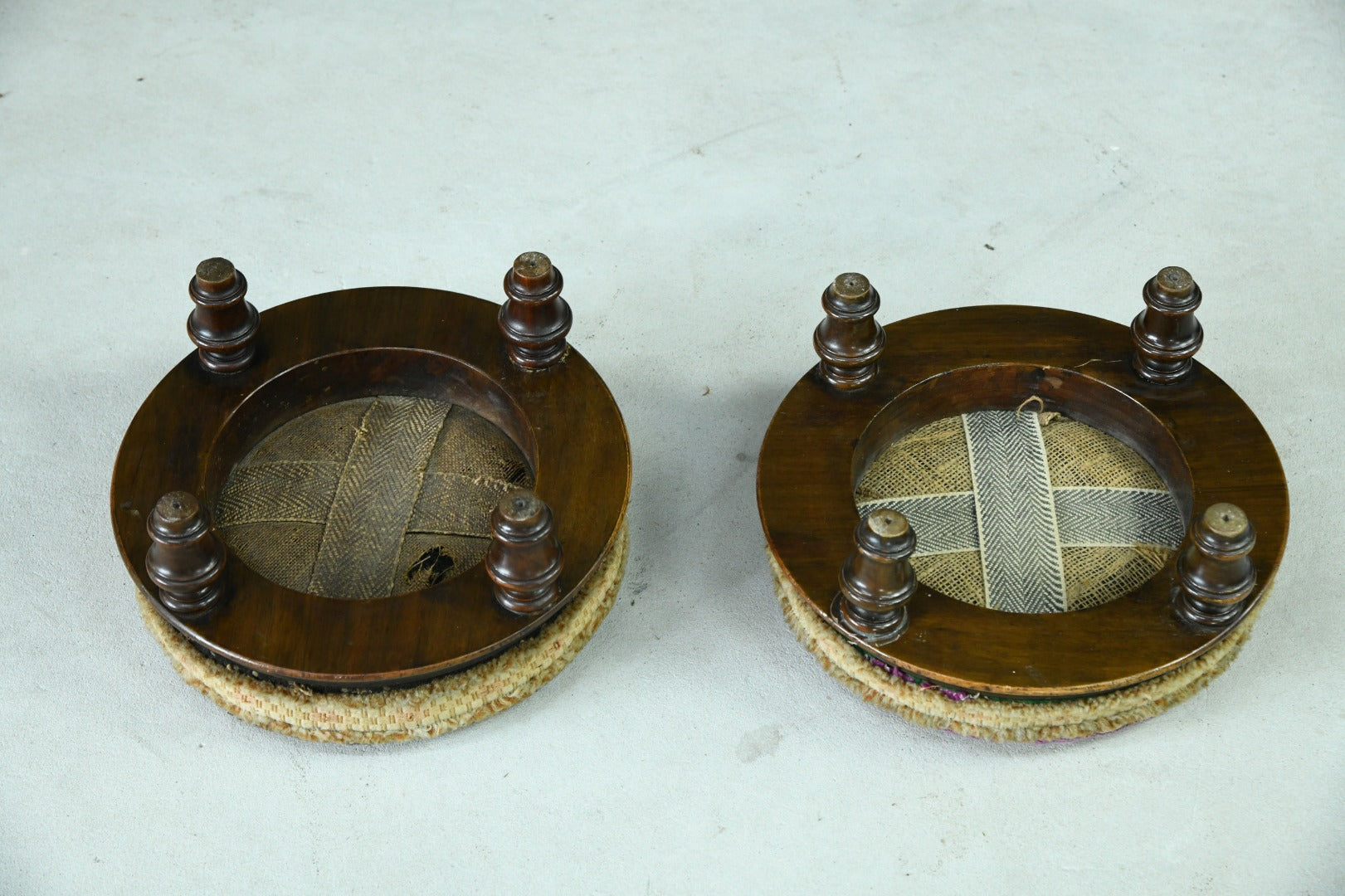 Pair Victorian Beaded Stools