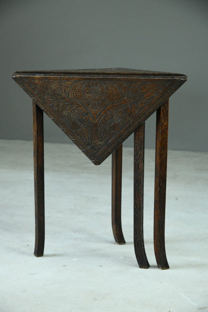 Carved Oak Envelope Table