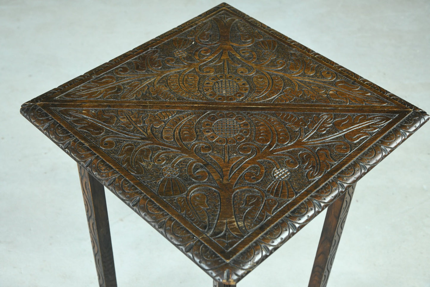 Carved Oak Envelope Table