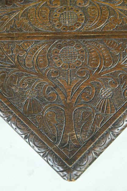 Carved Oak Envelope Table