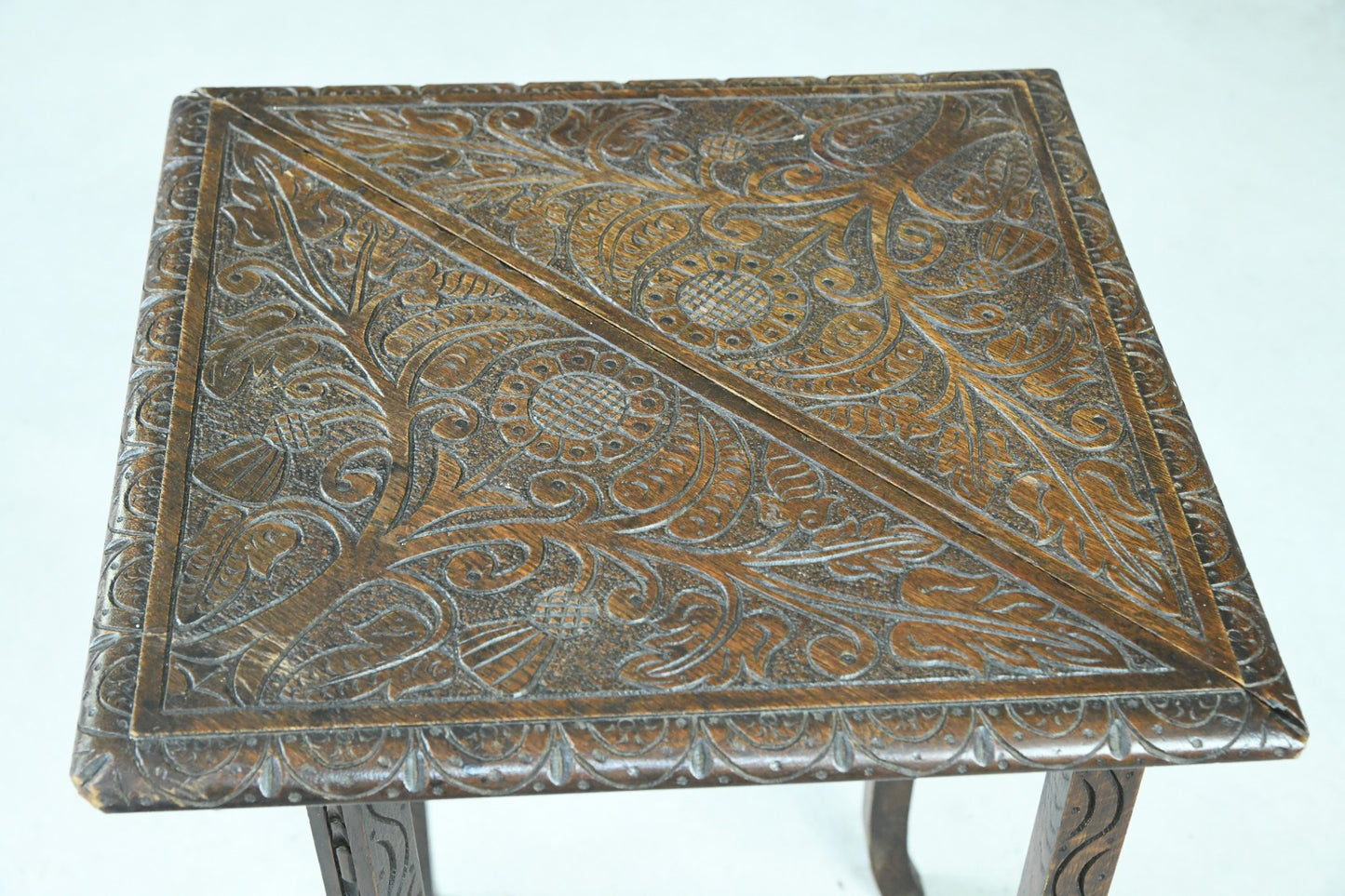 Carved Oak Envelope Table