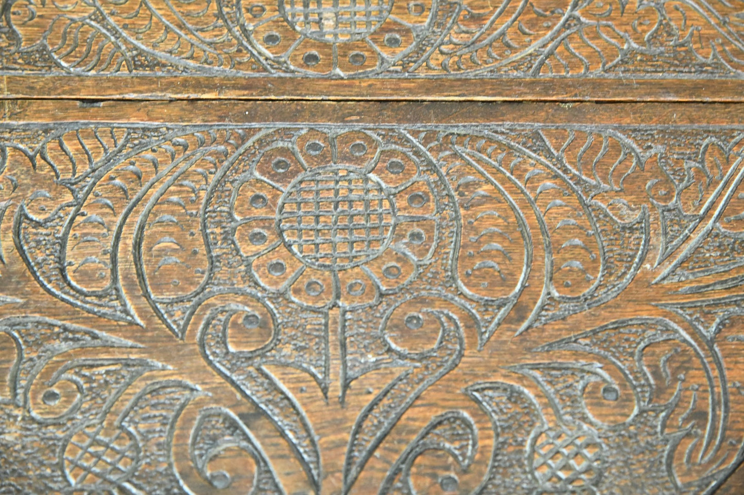 Carved Oak Envelope Table