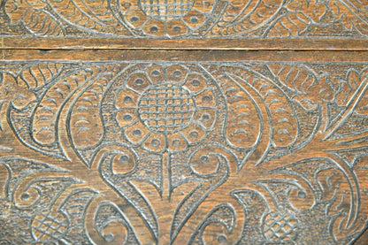 Carved Oak Envelope Table