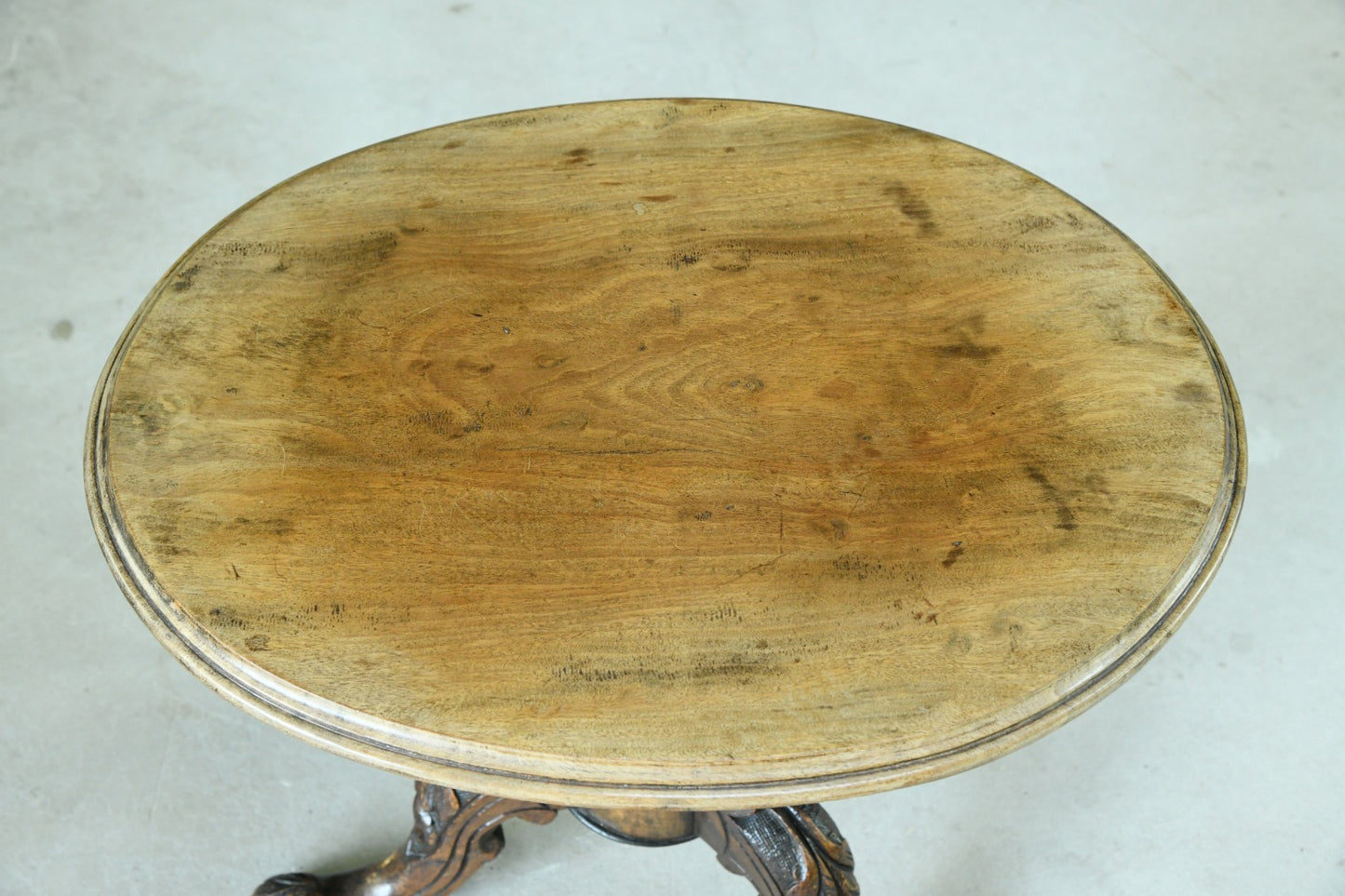 Small Antique Mahogany & Walnut Oval Side Table