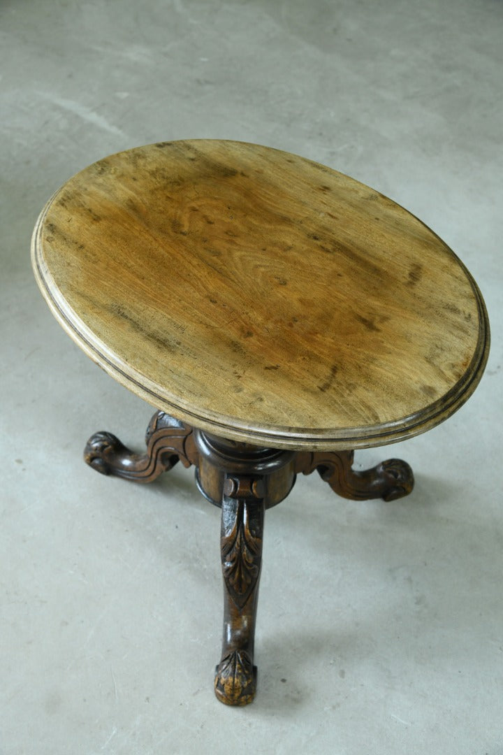 Small Antique Mahogany & Walnut Oval Side Table