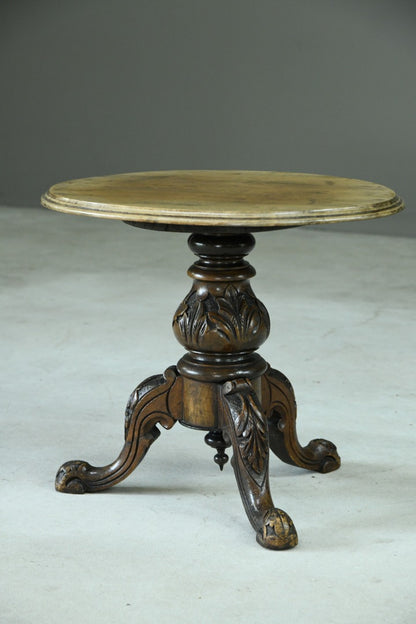 Small Antique Mahogany & Walnut Oval Side Table