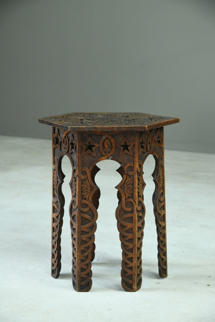 Moorish Chip Carved Octagonal Occasional Table