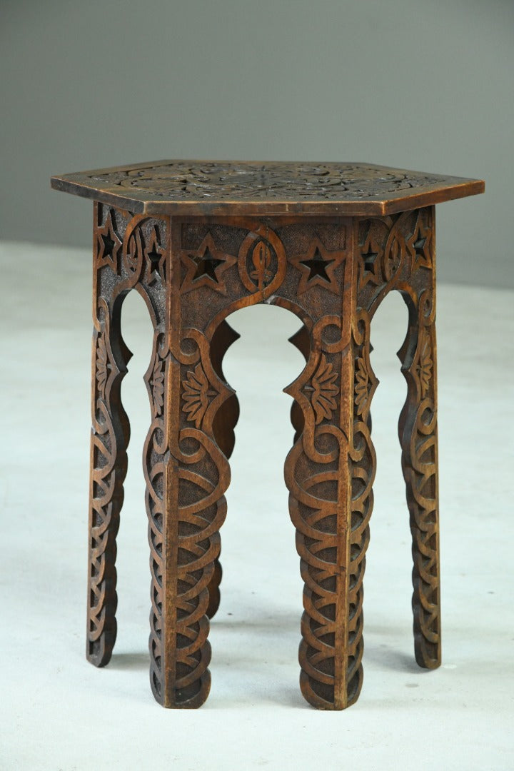 Moorish Chip Carved Octagonal Occasional Table