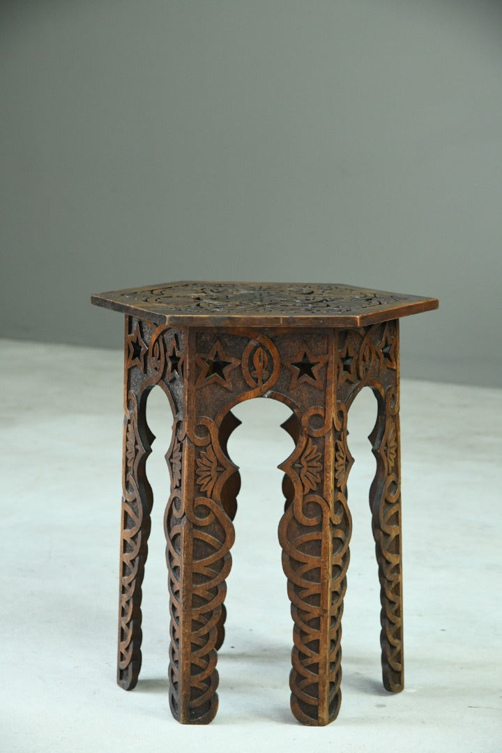 Moorish Chip Carved Octagonal Occasional Table