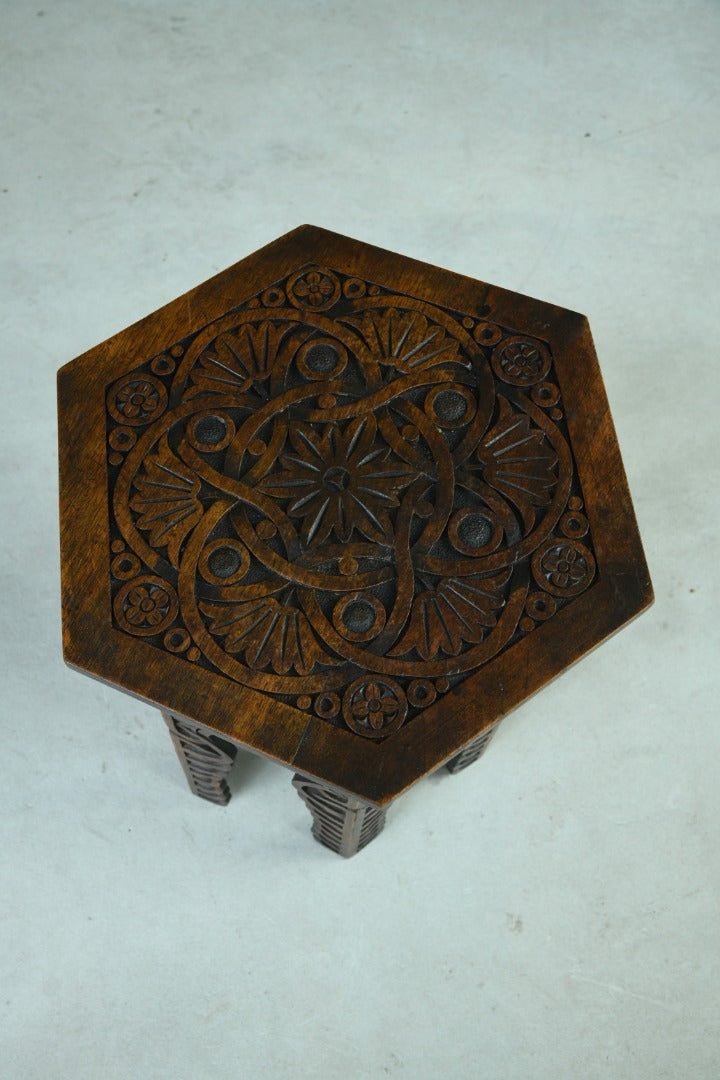 Moorish Chip Carved Octagonal Occasional Table