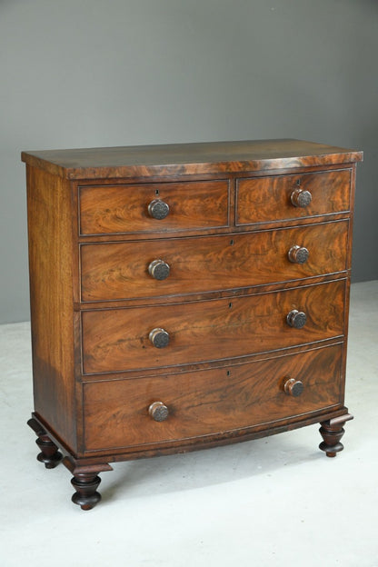 Antique Mahogany Bow Front Chest of Drawers