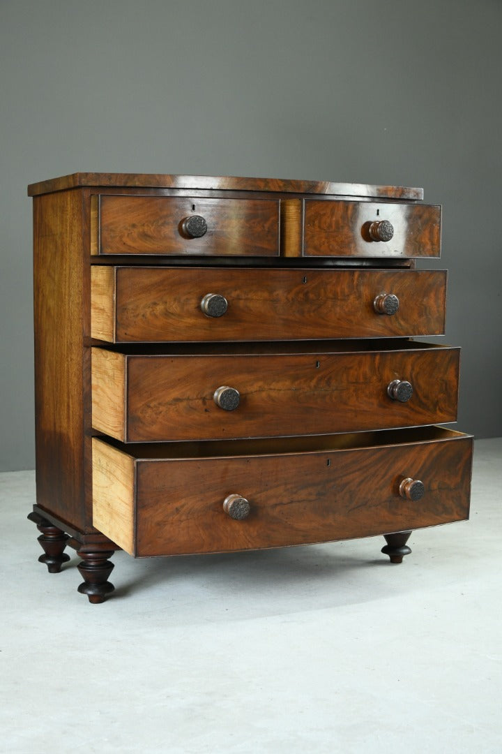 Antique Mahogany Bow Front Chest of Drawers