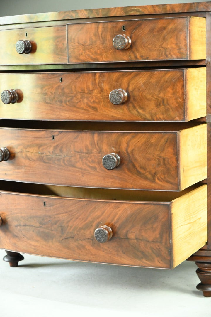 Antique Mahogany Bow Front Chest of Drawers