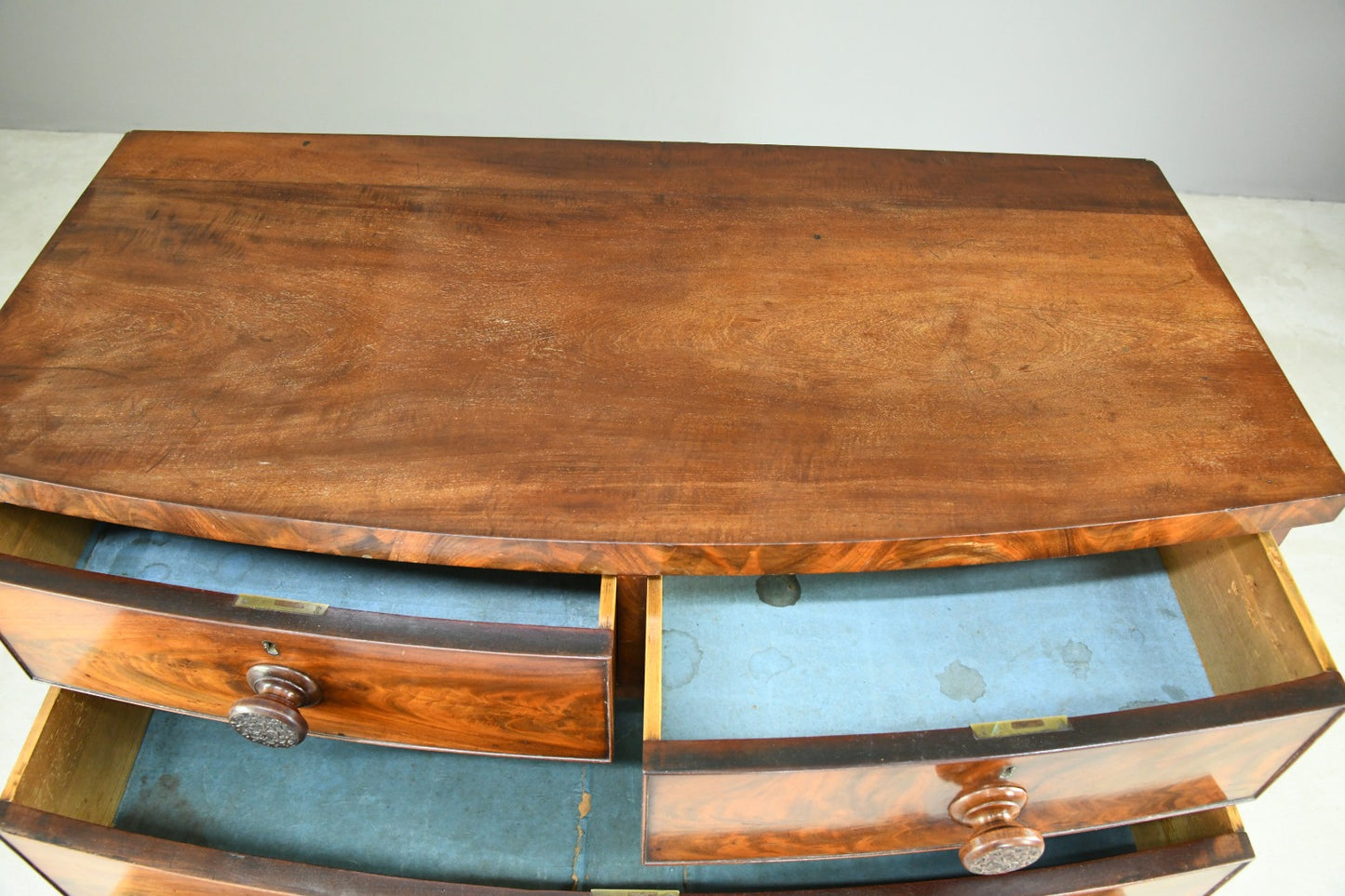 Antique Mahogany Bow Front Chest of Drawers