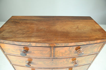 Antique Mahogany Bow Front Chest of Drawers