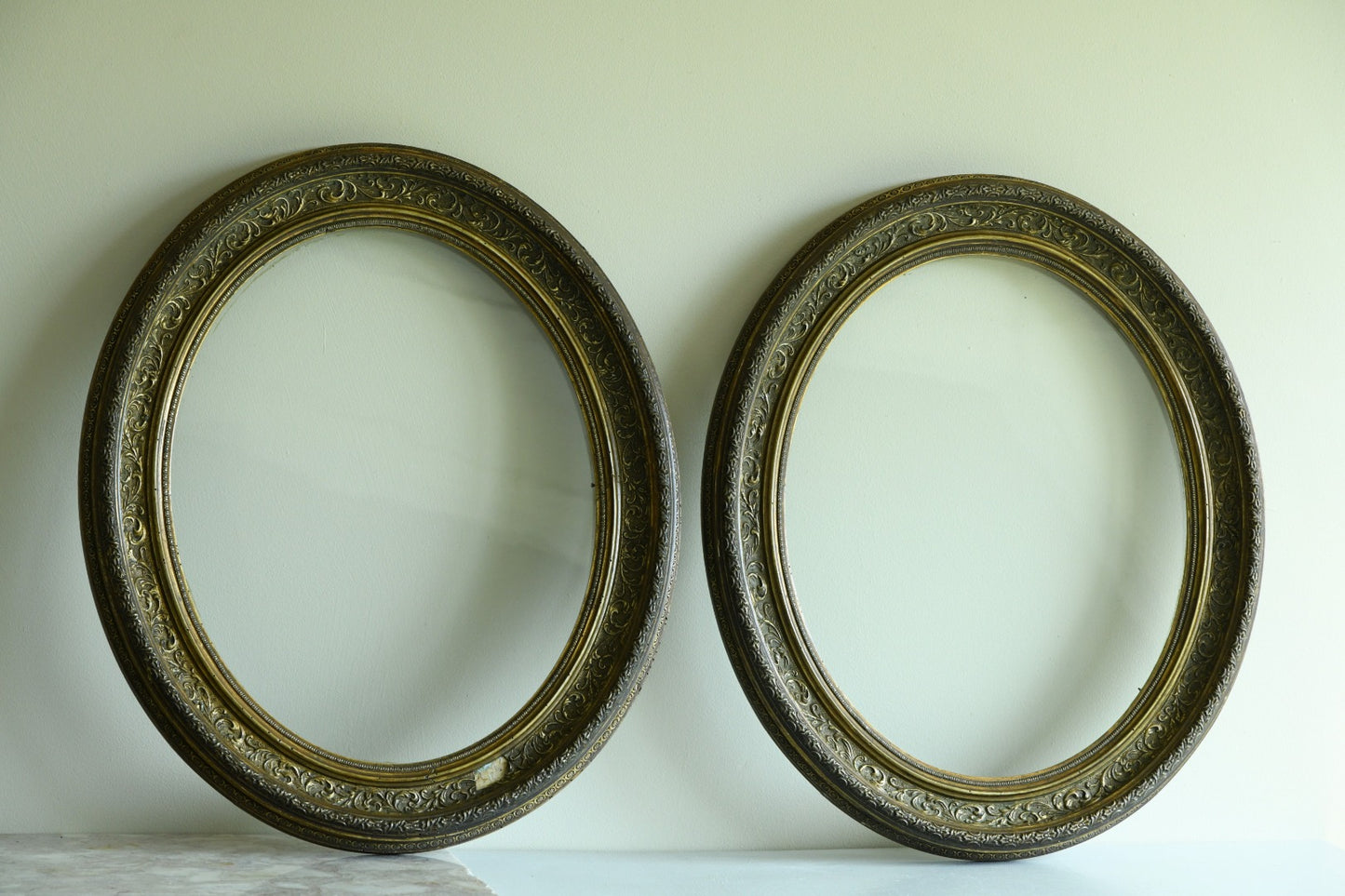 Pair Edwardian Oval Picture Frames