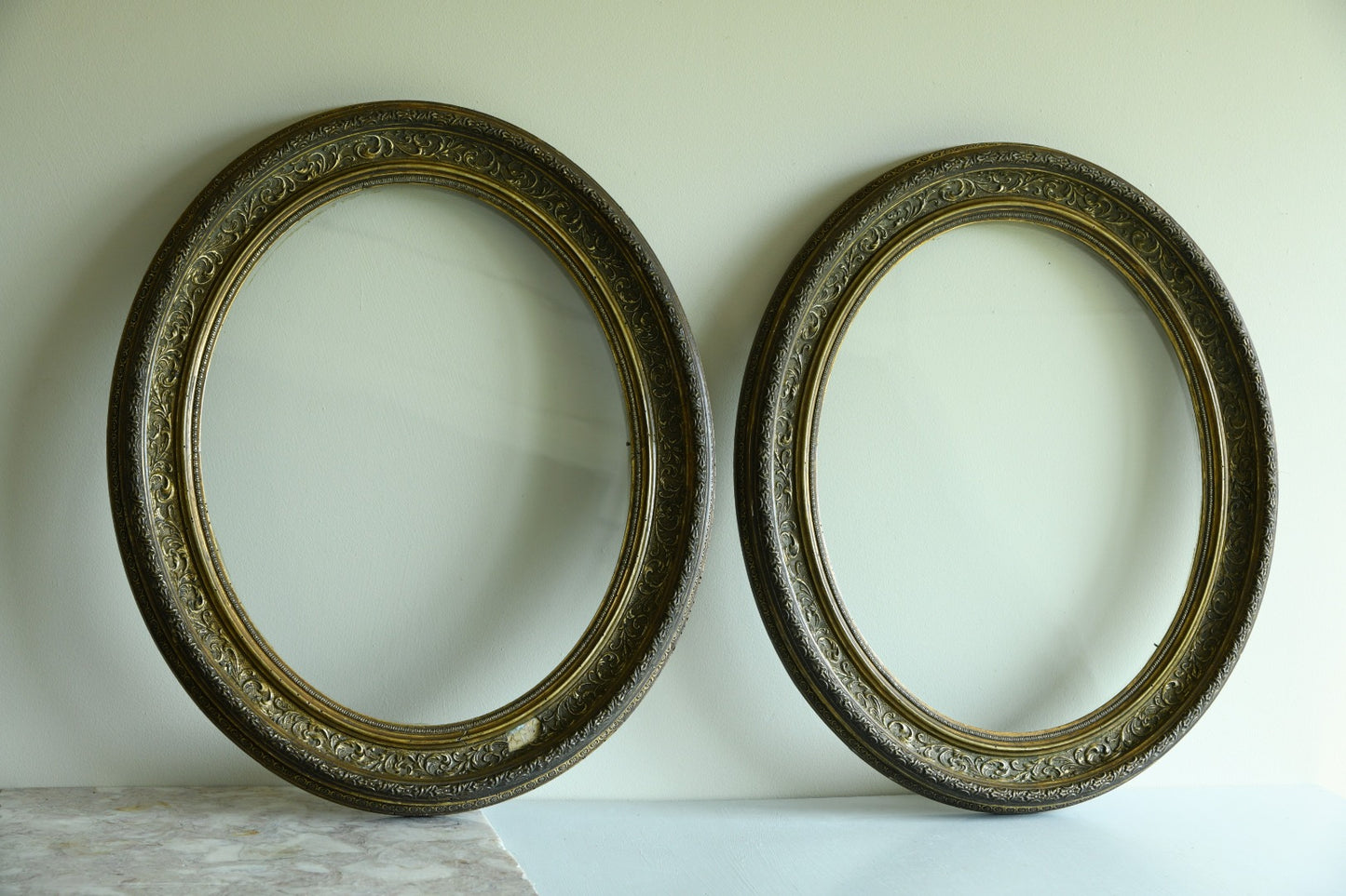 Pair Edwardian Oval Picture Frames