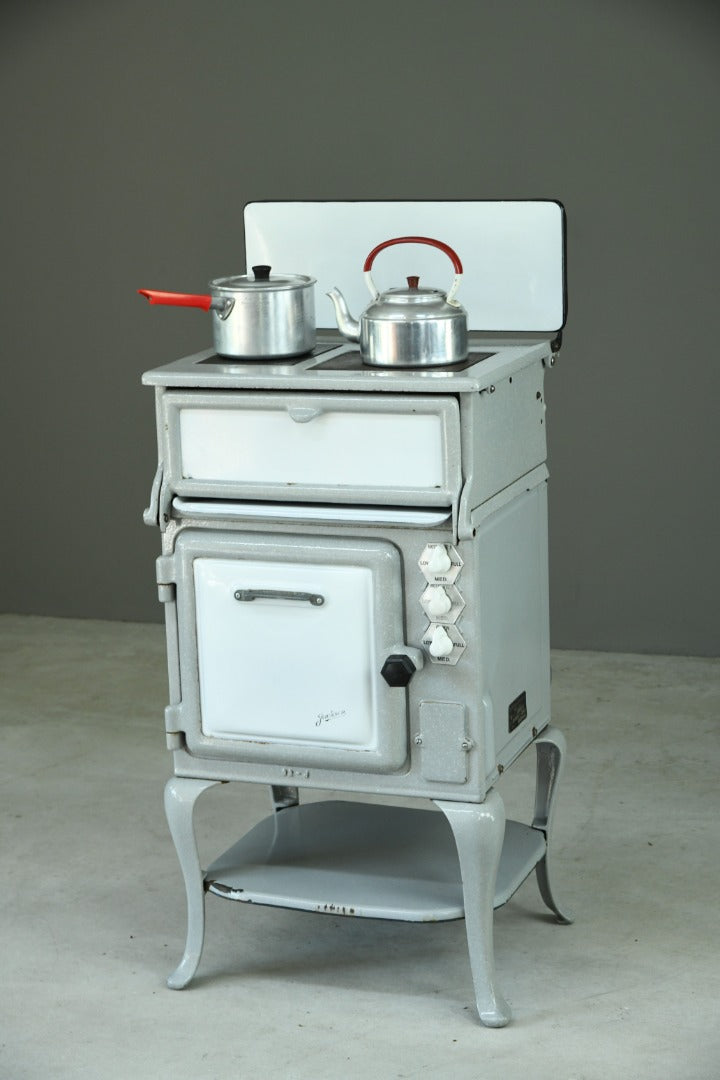 1930s Grey Enamel Electric Cooker