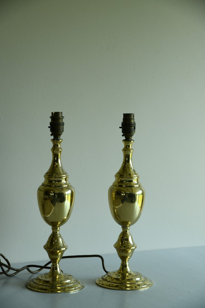 Pair Brass Plated Lamps