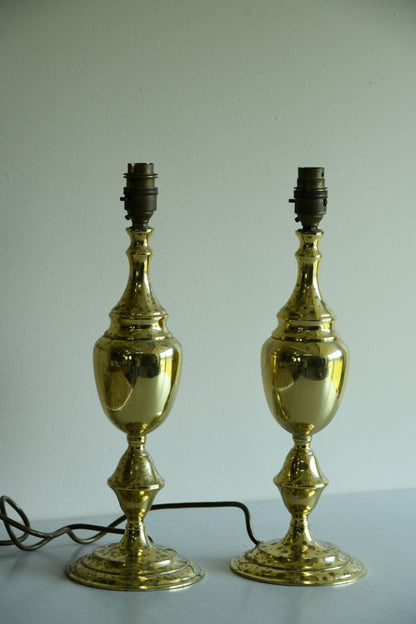 Pair Brass Plated Lamps