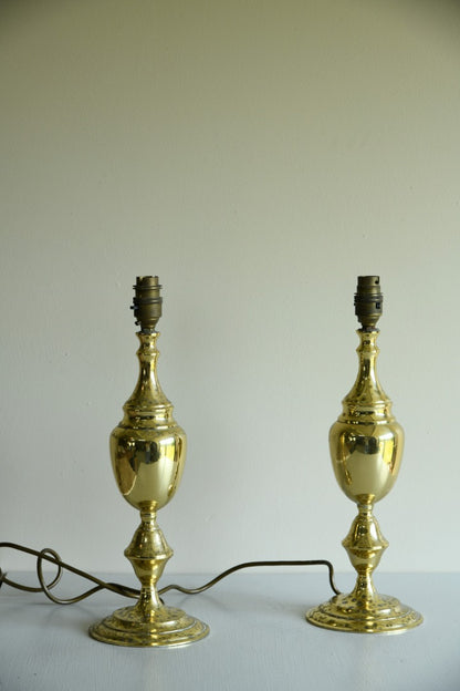 Pair Brass Plated Lamps