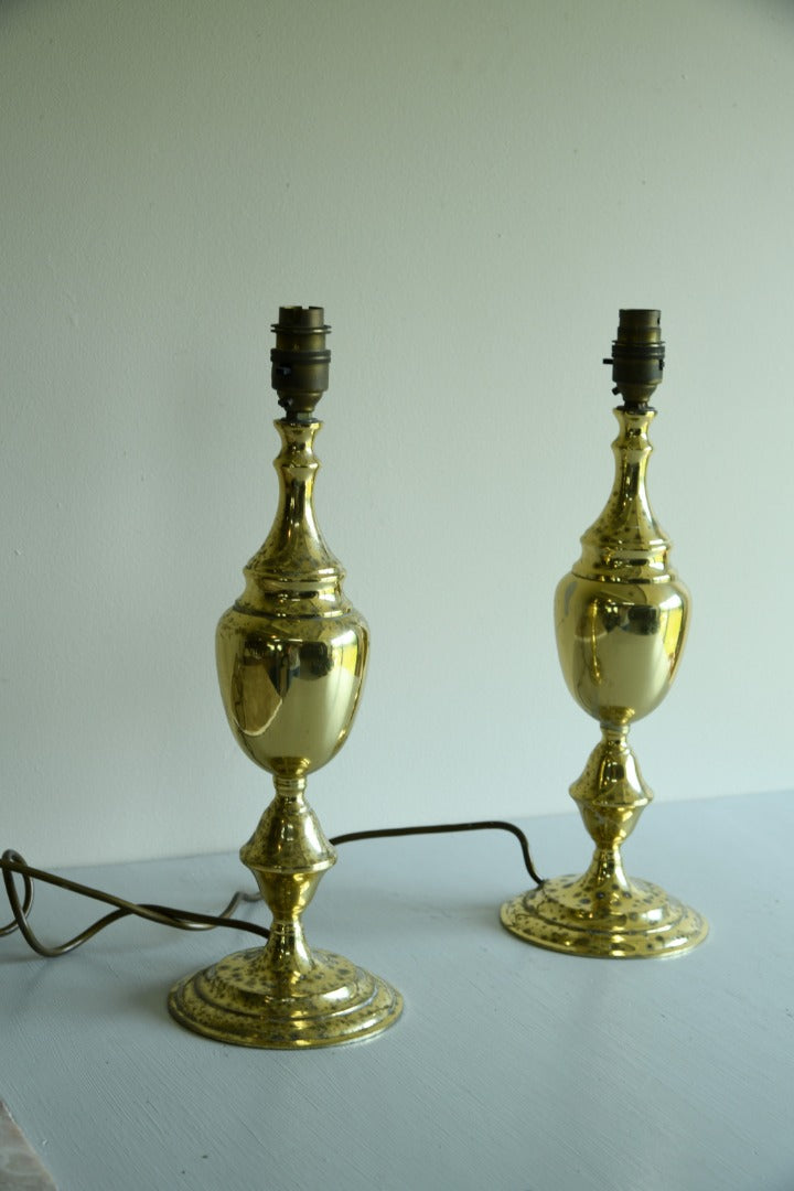 Pair Brass Plated Lamps