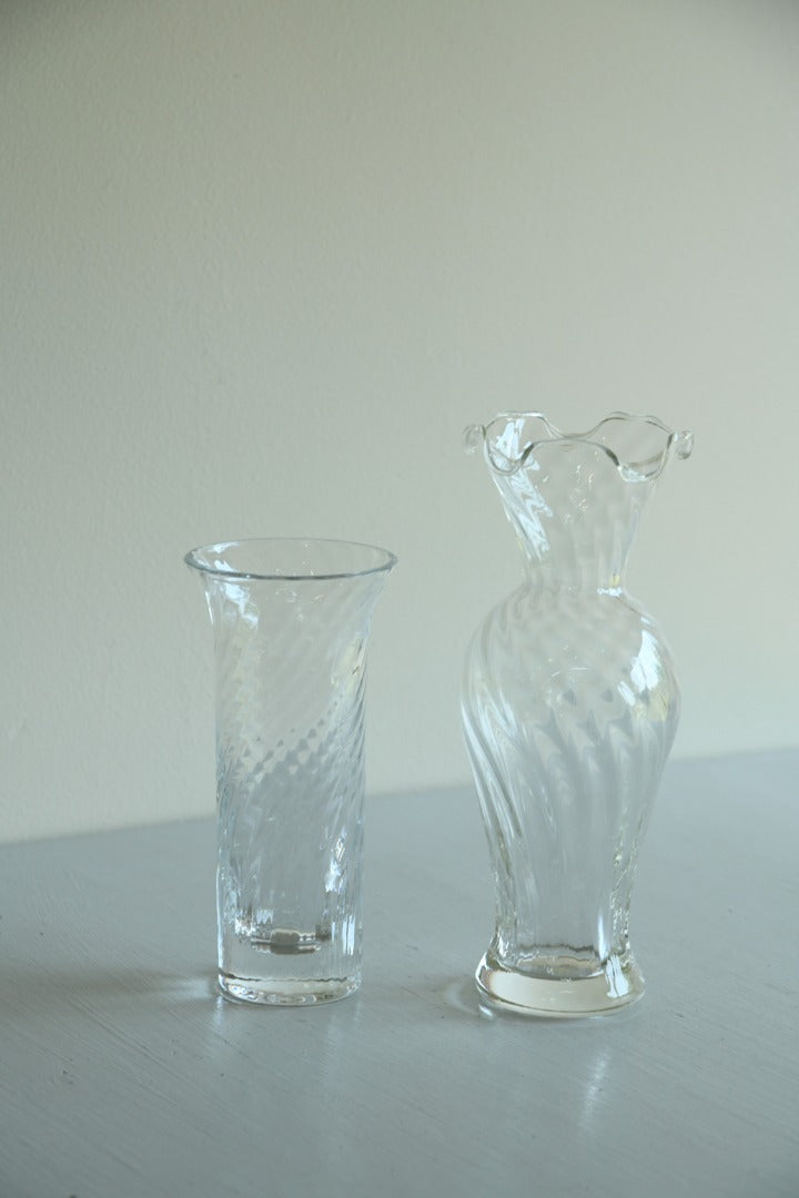 Pair Dartington Swirl Glass Vase