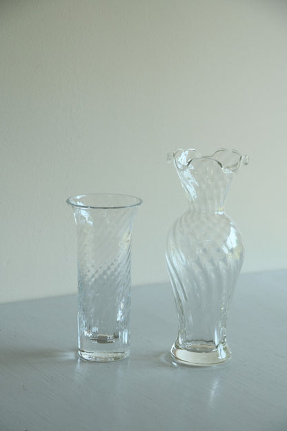 Pair Dartington Swirl Glass Vase