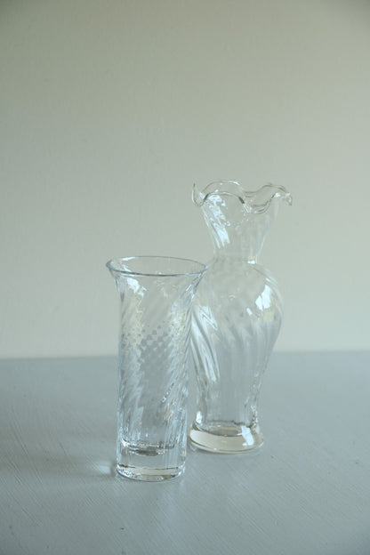 Pair Dartington Swirl Glass Vase