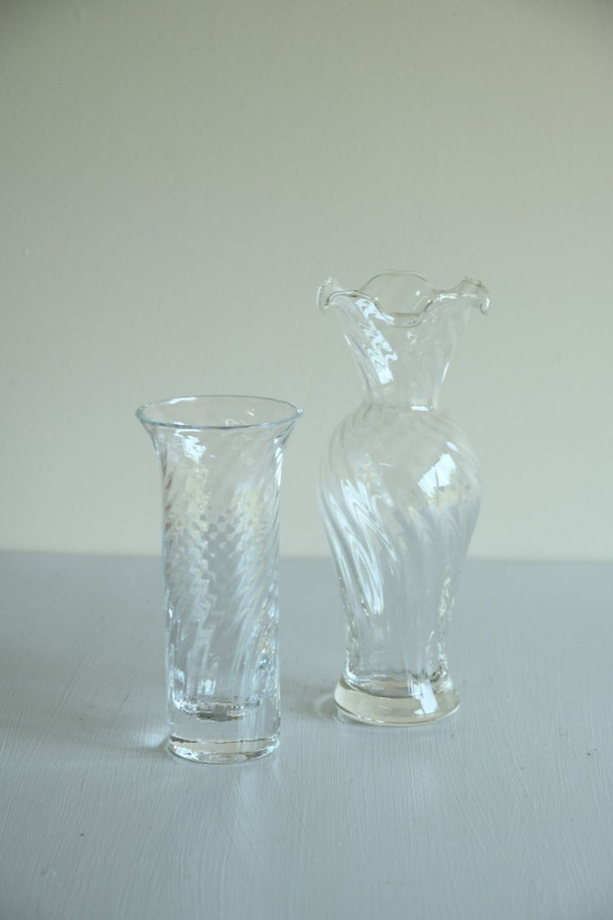 Pair Dartington Swirl Glass Vase