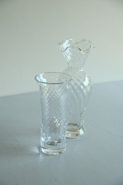 Pair Dartington Swirl Glass Vase