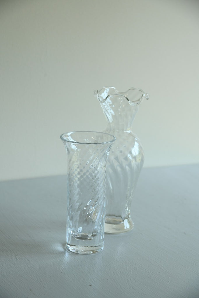 Pair Dartington Swirl Glass Vase