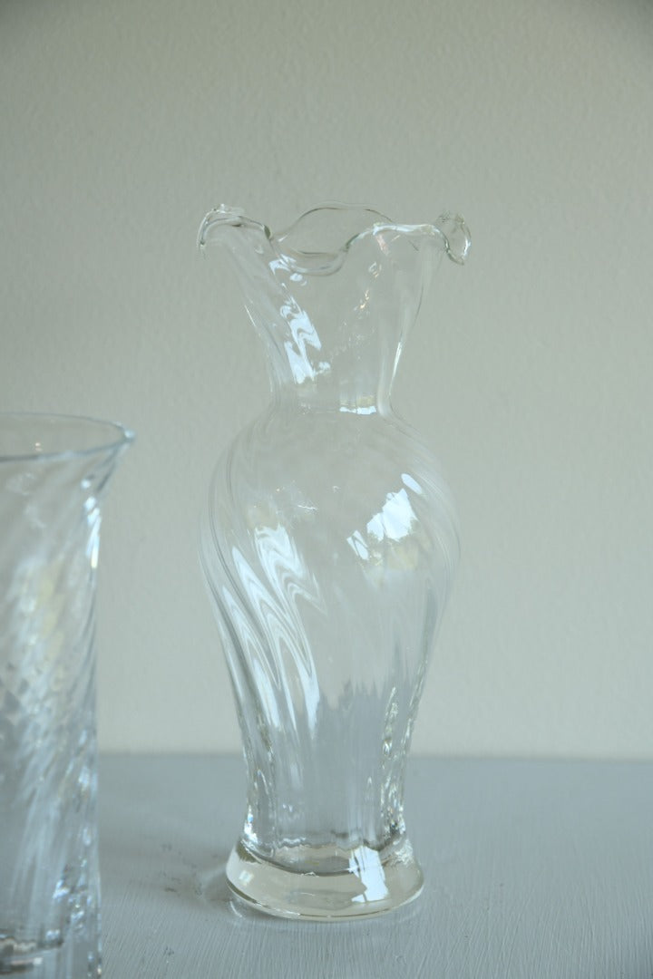 Pair Dartington Swirl Glass Vase