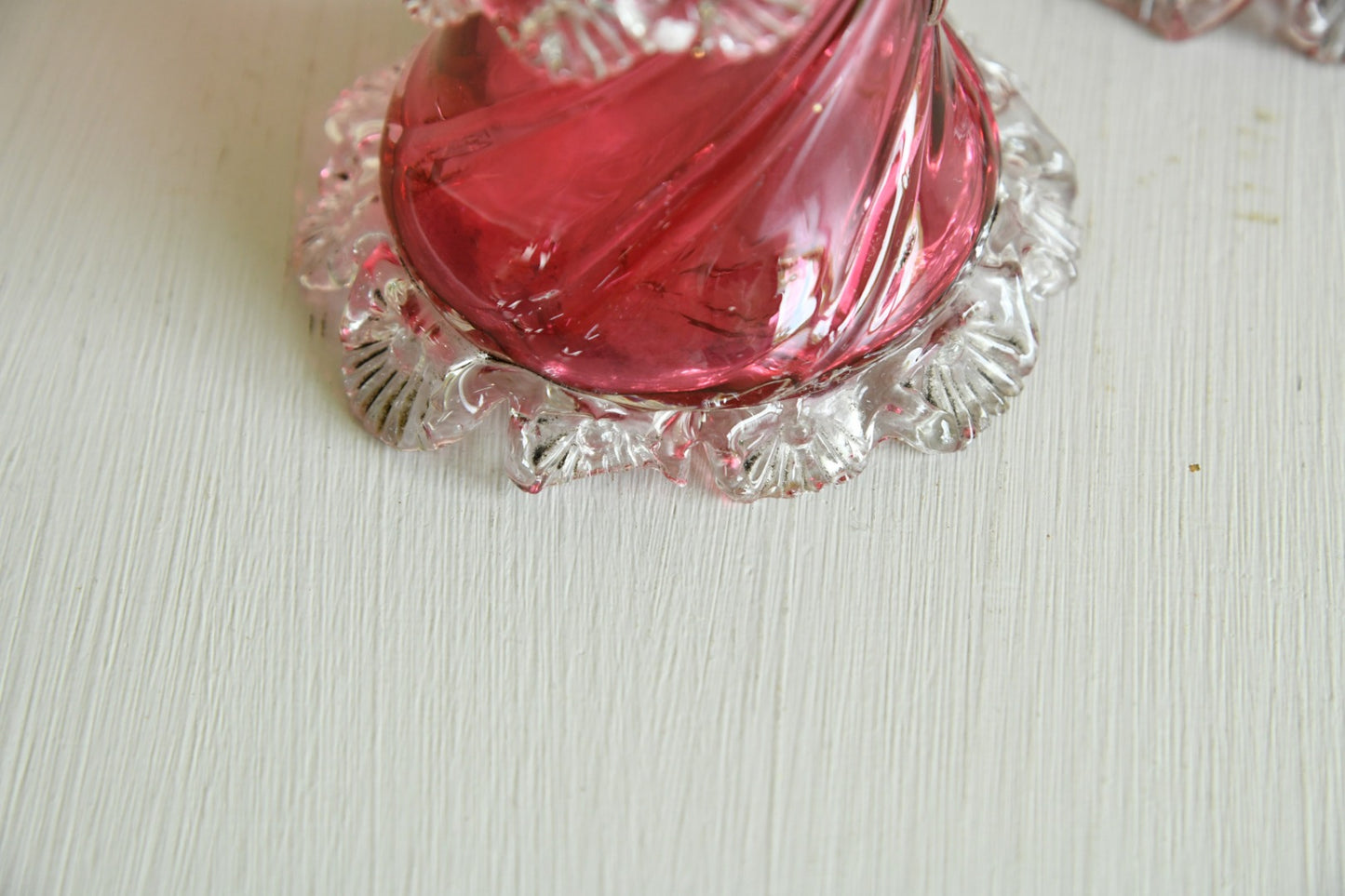 Pair Victorian Cranberry Glass Vase