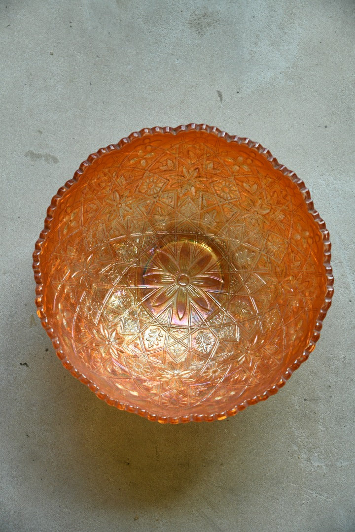 Orange Carnival Glass Bowl